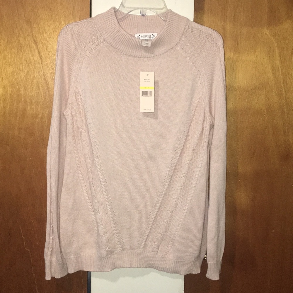 🌸NWT Nanette Lepore 100% Cashmere Mock Sweater - Picture 4 of 12